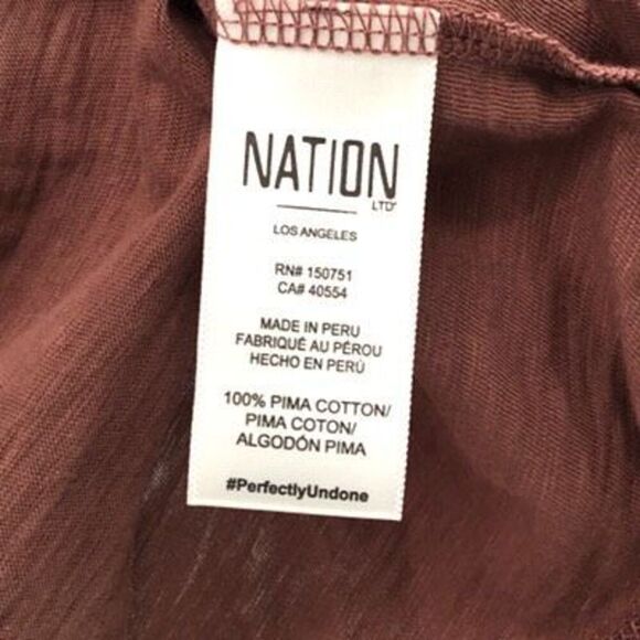 Nation LTD Carly Pima Cotton Ruched Puff Sleeve Pullover Blouse Top Small - Picture 7 of 9